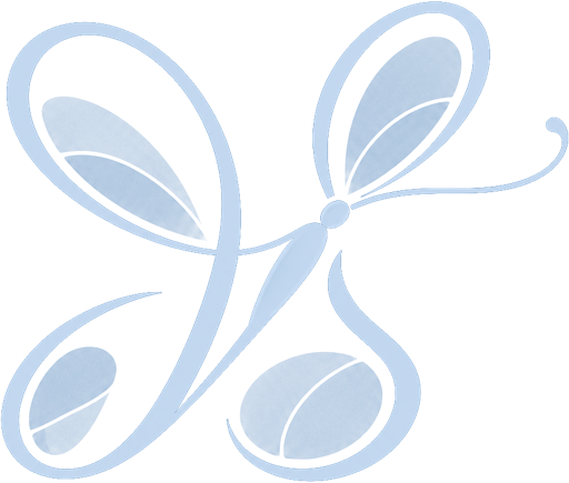 The Glaucopsyche monogram: the initials J and S drawn in cursive as a butterfly